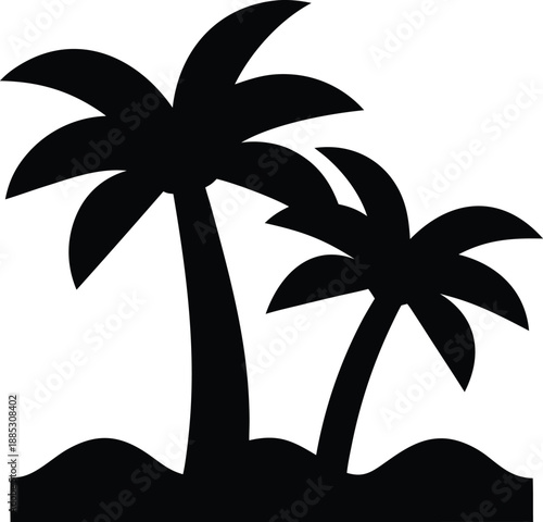 oasis silhouette vector illustration on transparent background