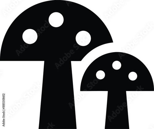 mushroom silhouette vector illustration on transparent background
