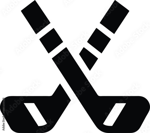 hockey stick silhouette vector illustration on transparent background