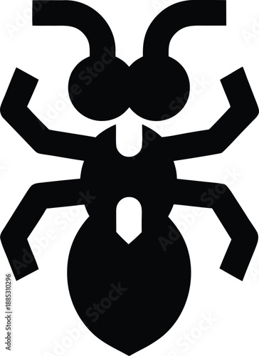 ant silhouette vector illustration on transparent background