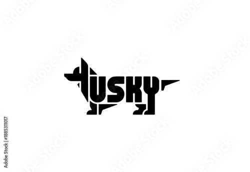 Siberian husky mascot logo
