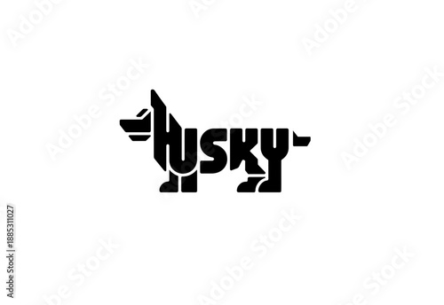 Siberian husky mascot logo
