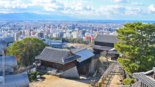 松山城北隅櫓から松山市街の眺め　愛媛県松山市