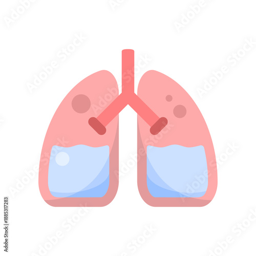Lung disease pulmonary edema medical icon vector design