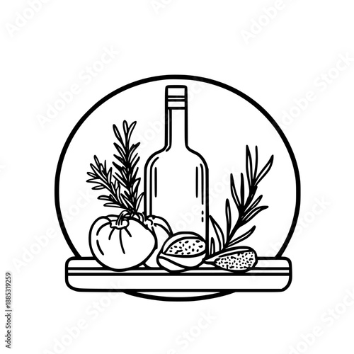 Vintage Apothecary: Cocktail Herbs + Bitters | Clean, isolated vector art for creative projects.