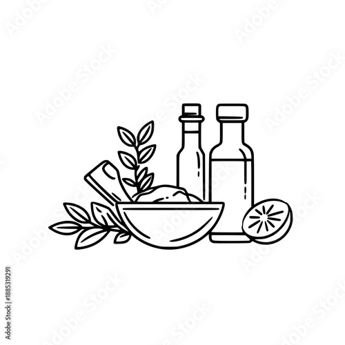 Aromatic Spices Herbs: Culinary Journey | Clean, isolated vector art for creative projects.