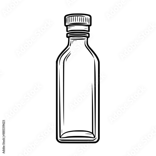 Marinade Bottle Elegance: Essence Flavor | Clean, isolated vector art for creative projects.