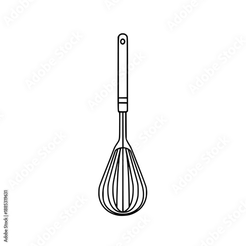 Whisking Delight: Minimalist Line Art Marinade Skimmer Clean Simple | Clean, isolated vector art for creative projects.
