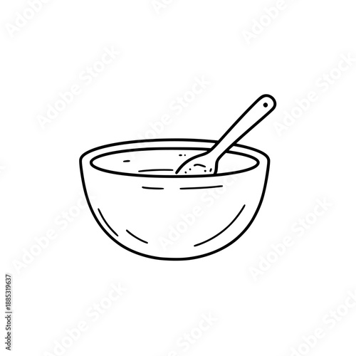 Simplicity Kitchen: Bowl Marinade Soaking | Clean, isolated vector art for creative projects.