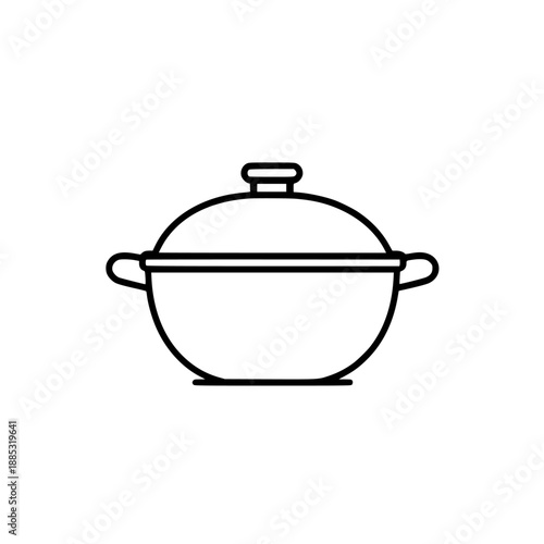 Culinary Delights: Line Art Tale Marinade Steam Pot | Clean, isolated vector art for creative projects.