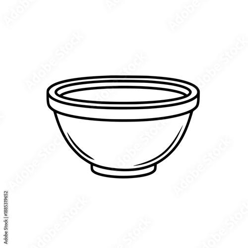 Bowl Tranquility: Handcrafted Marble Stoneware | Clean, isolated vector art for creative projects.