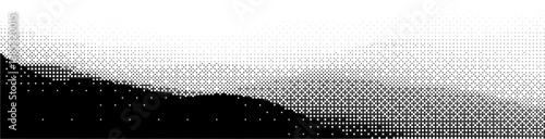 Pattern bg pixel with bit gradient and black bitmap for 8 dither background. Game linear vignette and dithering geometry with vintage texture and blend speckle illustration. Ocean vector and grunge
