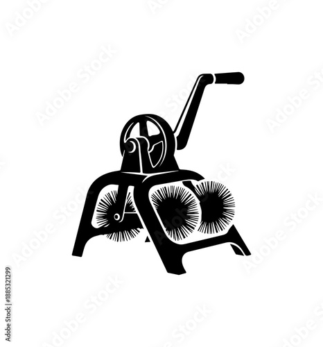 Black and White Exercise Bike Illustration
