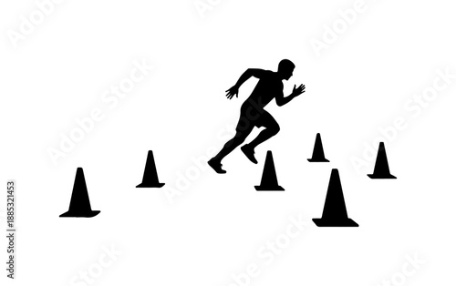 Runner Navigating Obstacles