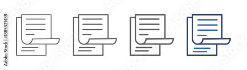 
outline icon set paperwork with document paper design
