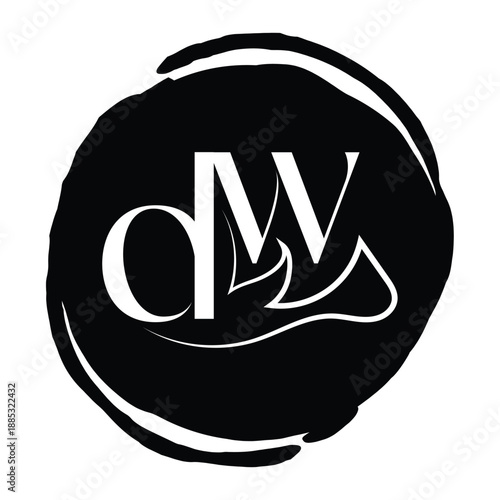 Initial letter dw logo design