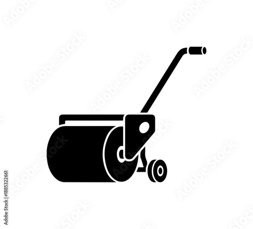 Black and White Lawn Mower Icon