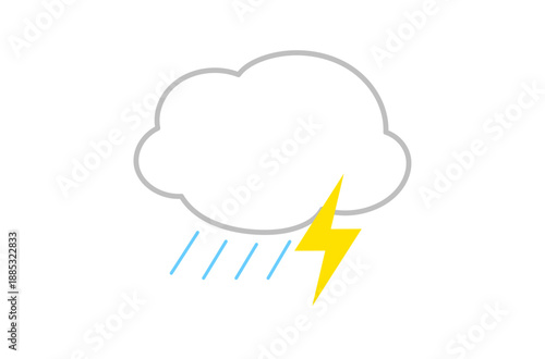 雨雲と稲妻のアイコン