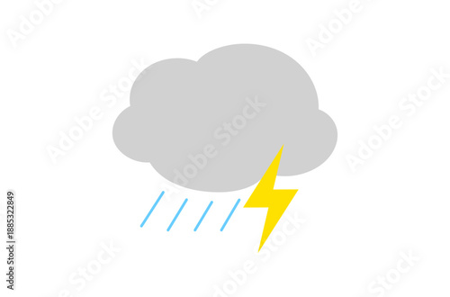 雨雲と稲妻のアイコン
