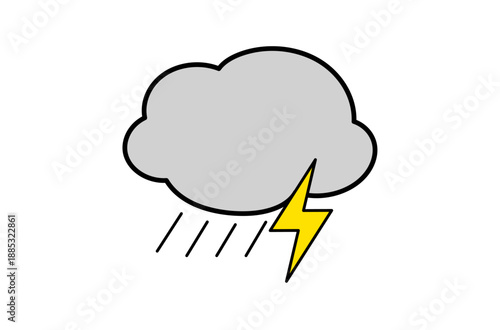 雨雲と稲妻のアイコン