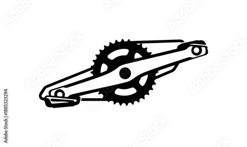 Bicycle Crank and Chainring Illustration