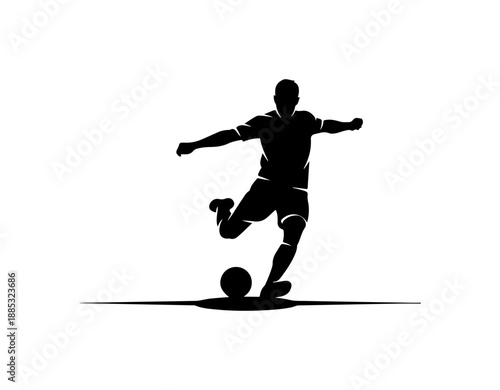 Soccer Player in Action Silhouette