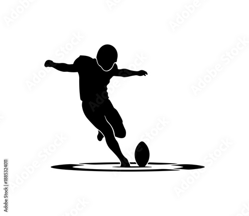 Silhouette of a Football Player in Action