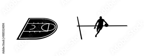 Basketball Court and Player Icon