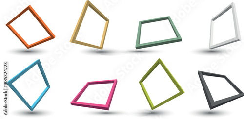 3D Diamond Shapes in Various Colors geometric