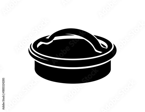 Modern Black Pot with Handle Design