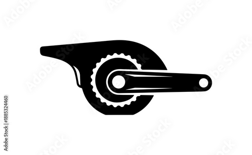 Bicycle Crank Arm and Sprocket Illustration
