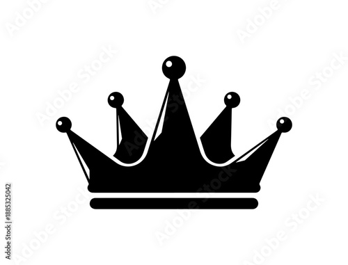 Black Crown Vector Icon Design