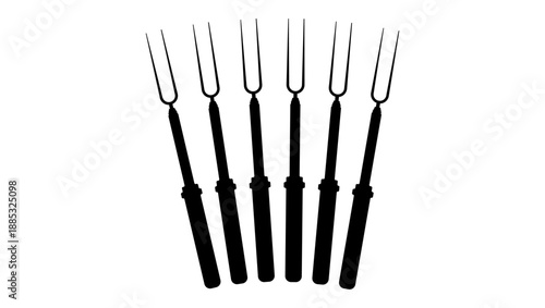 Smores Sticks for Fire Pit Long , black isolated silhouette