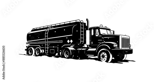 Black Tanker Truck Illustration
