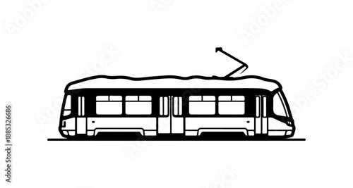 Modern Tram Illustration
