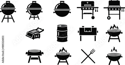 Barbecue grills vector illustration. 
