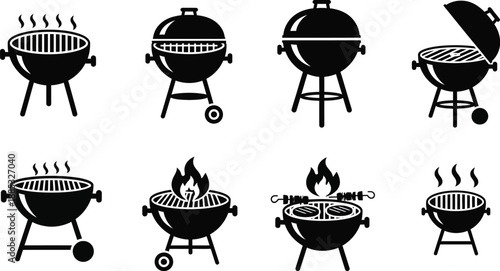 Barbecue grills vector illustration. 
