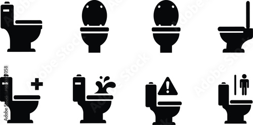 Urinal WC toilets symbol vector.
