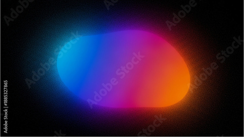 Vibrant oval-shaped gradient glows softly on dark background viewed straight