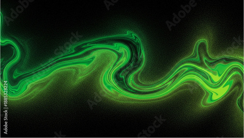 A swirling green liquid flows through a dark environment viewed from above.