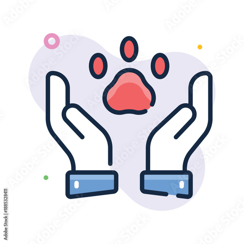 Have your hands on this creatively designed flat outline icon of animal rights