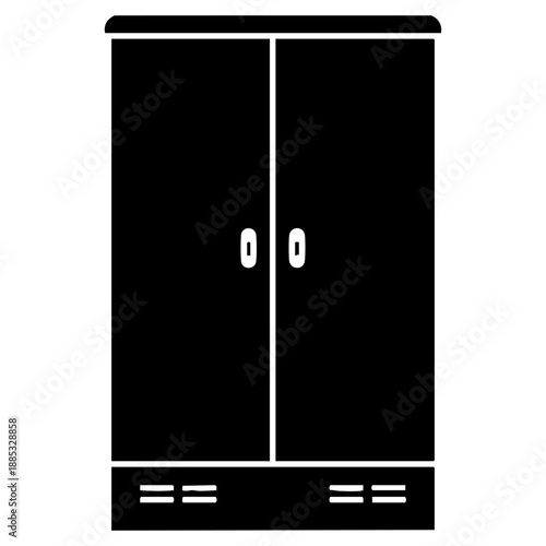 Simple wooden closet design with two doors