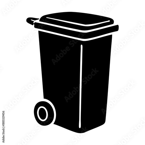 Trash bin with lid in a simple design style