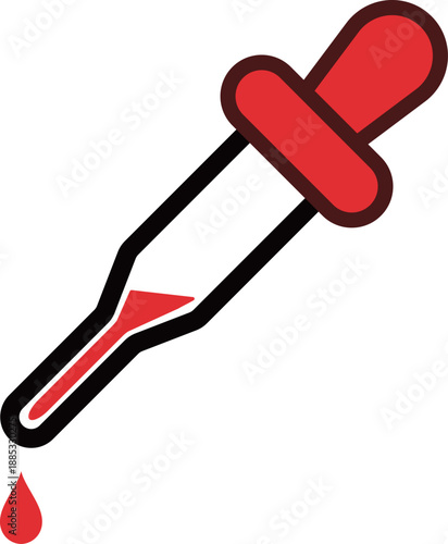 スポイト　アイコン　赤