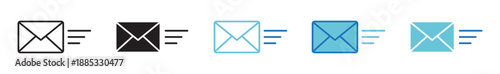 Fast Mail Icon Set. Email and Message Symbols. Envelope Send Collection, Vector Illustration.