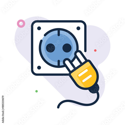 Check this amazing flat outline icon of load shedding, electricity shortage