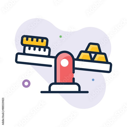 Grab this carefully designed trendy flat outline icon of gold value