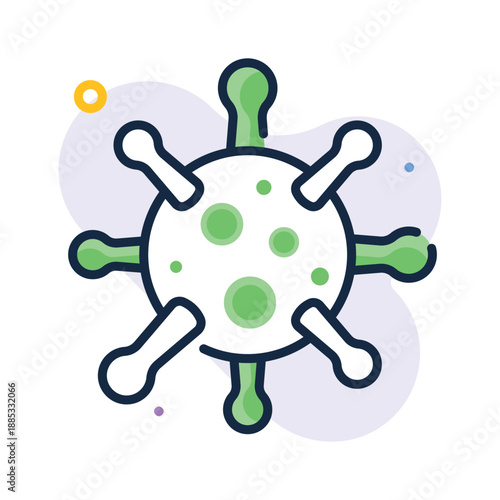 Latest flat outline icon of virus, infectious disease spread, public health risks