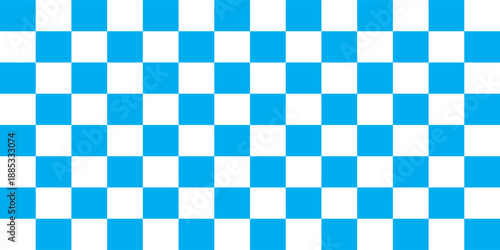 A symmetric blue and white checkerboard pattern made of alternating squares in a grid layout.