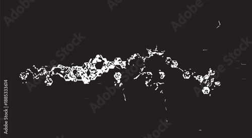 Fluid water splash trail in midair against dark background.